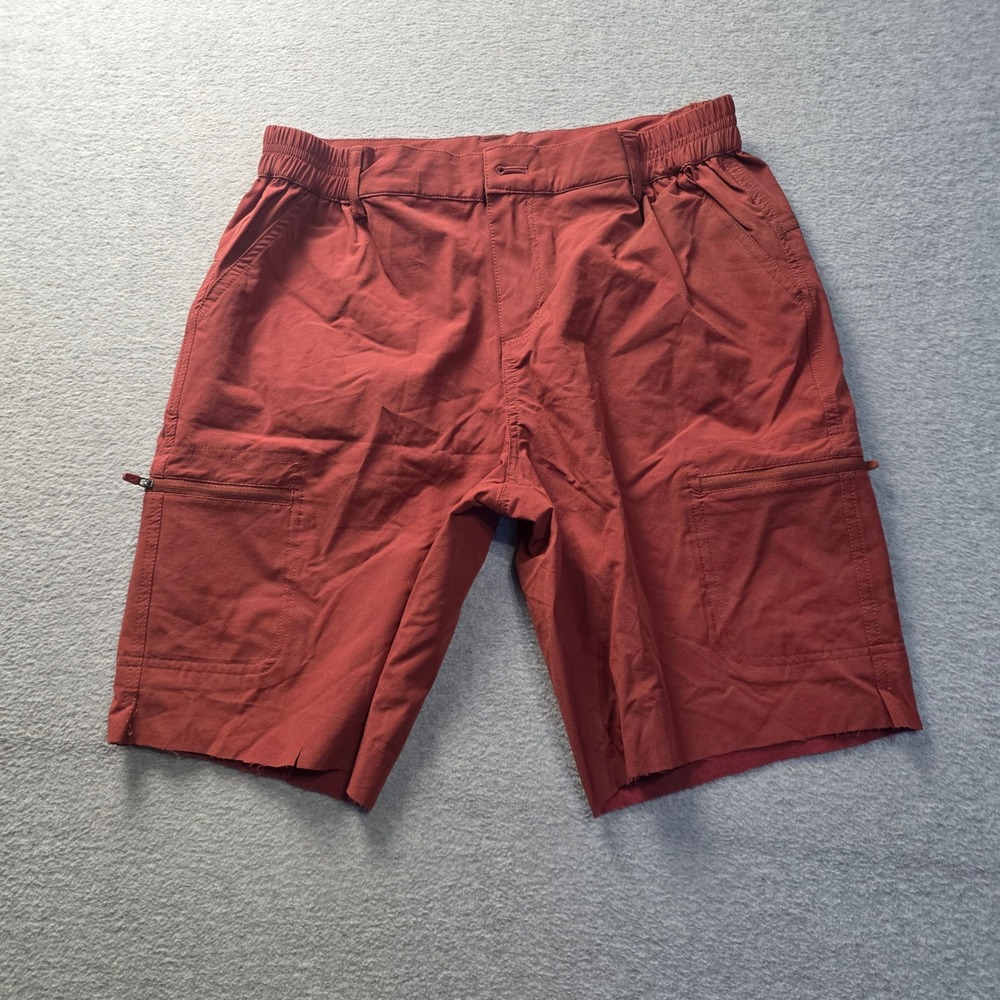 Willit Womens Hiking Cargo Shorts Medium Rust Red Outdoor Quick Dry Raw Hem